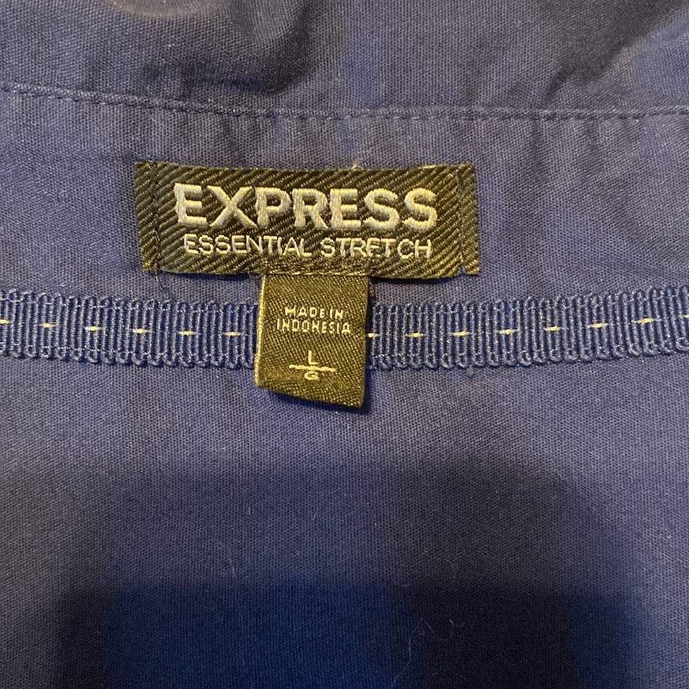 Navy Blue Fitted Express Button Down - image 4